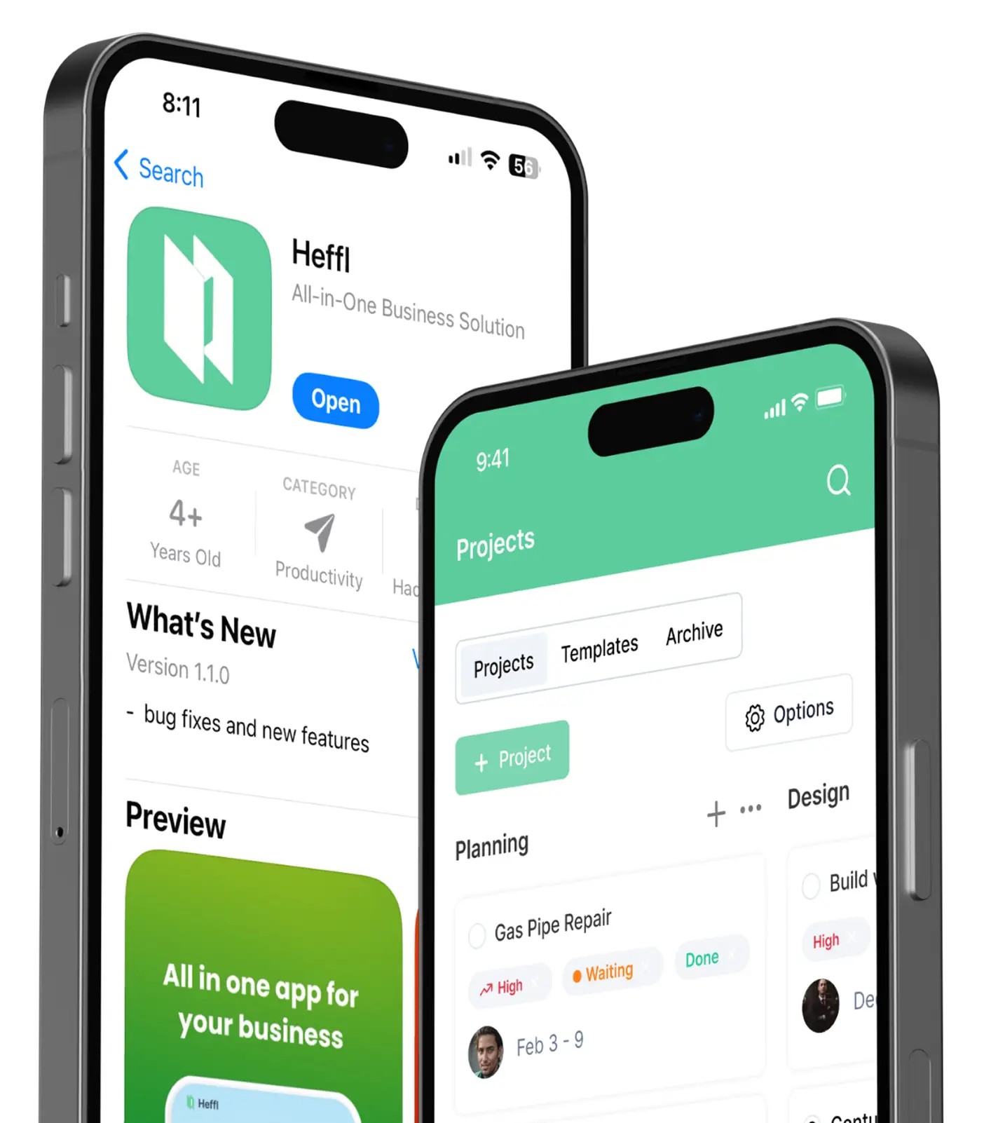 Heffl mobile app