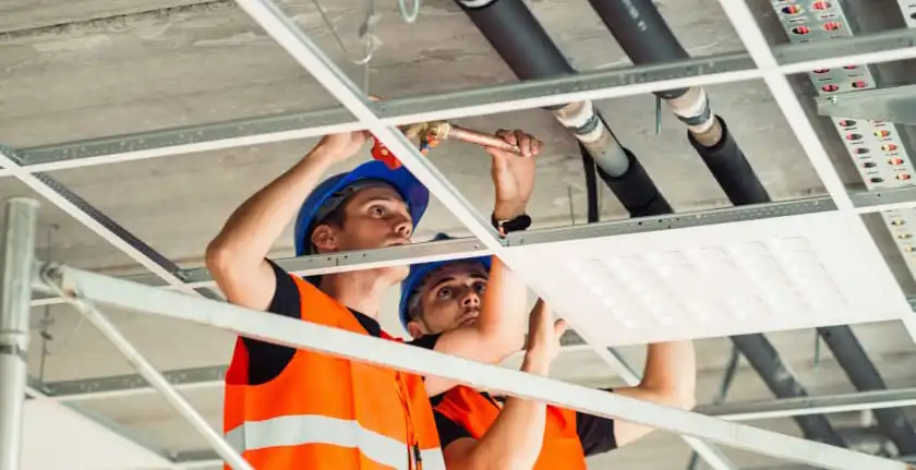 Facility maintenance field service dashboard with work orders and multi-site management
